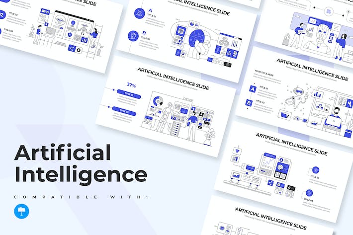 人工智能技术应用信息图形展示Keynote模板 - PPT派
