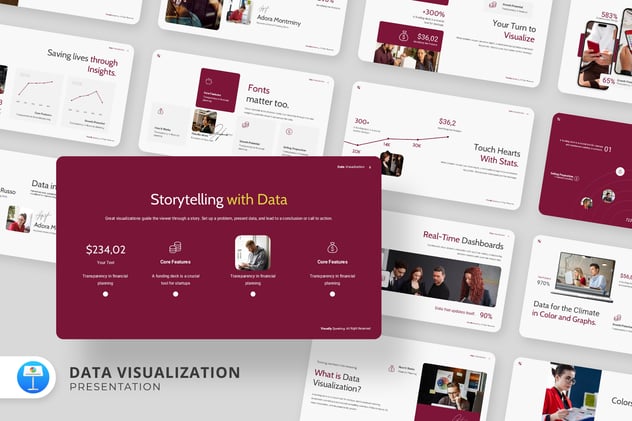 数据可视化平台演讲大数据方案Keynote模板 - PPT派