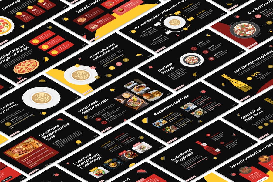 食物信息图表数据展示PPT模板 - PPT派