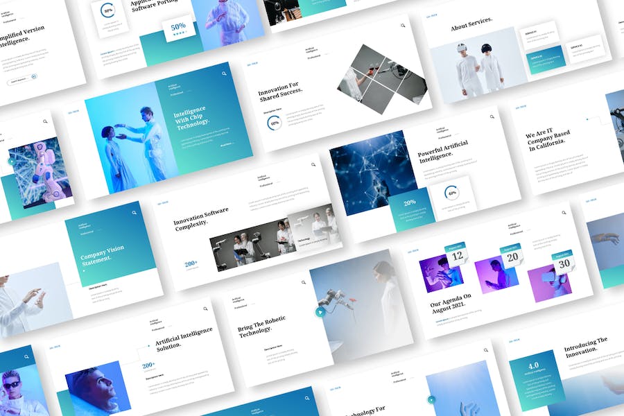 人工智能技术知识讲述分享PPT模板 - PPT派