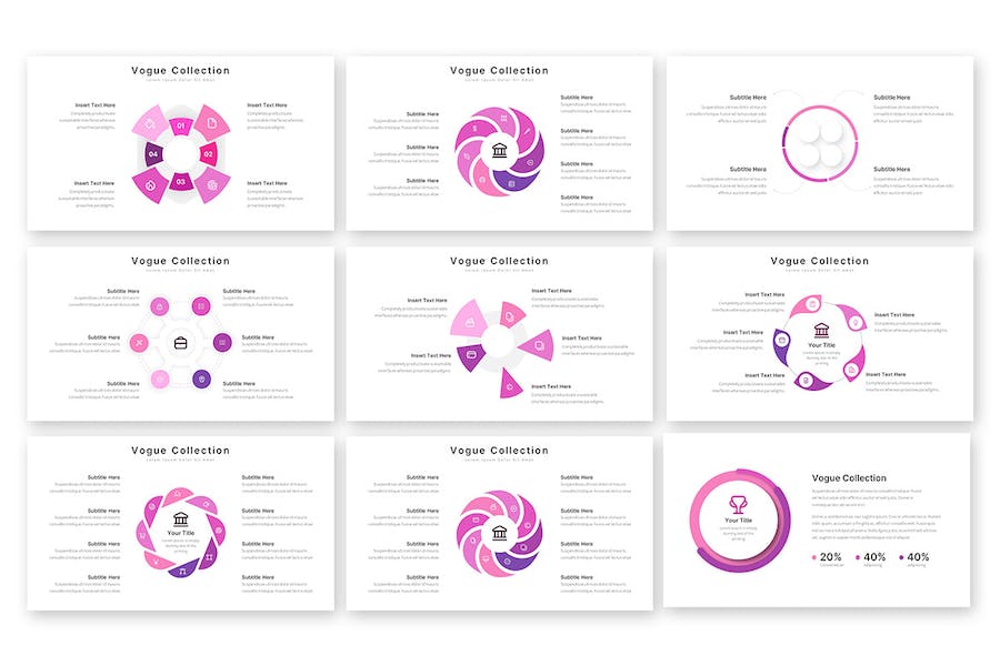 时尚杂志风格数据信息图形Keynote模板 - PPT派