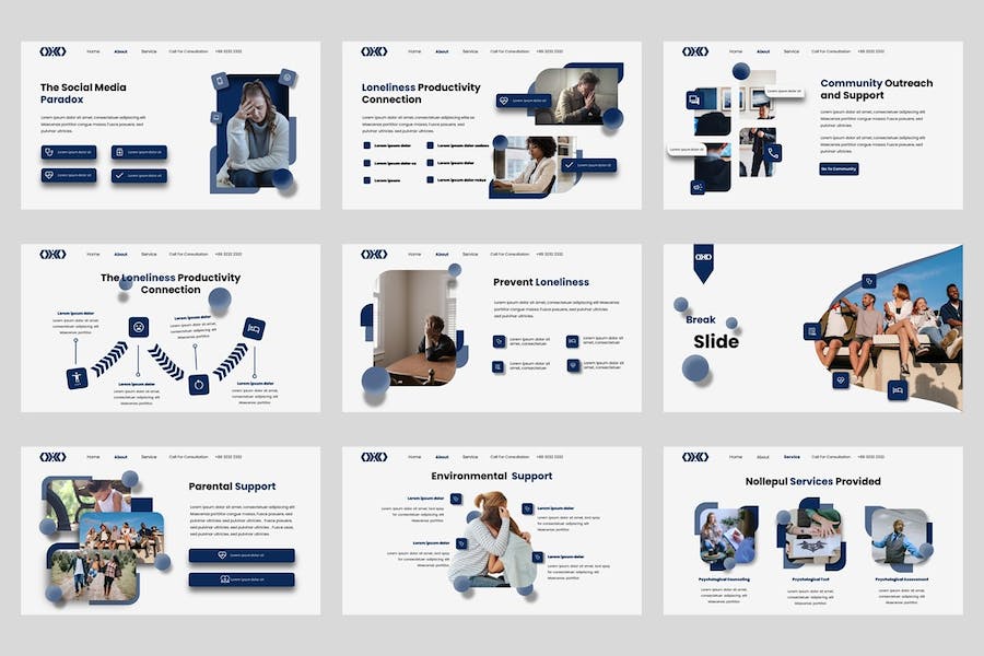 心理健康咨询服务讲述Keynote模板 - PPT派