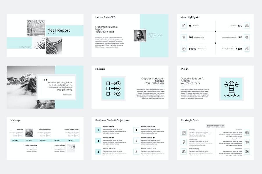 年度财务业绩报告PPT模板 - PPT派