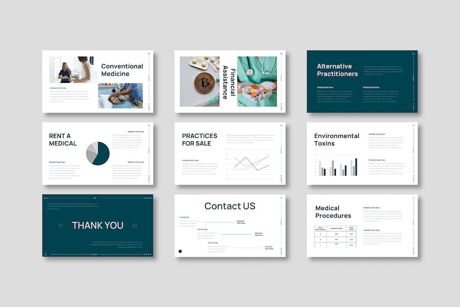 医疗健康展示市场方案PPT模板 - PPT派