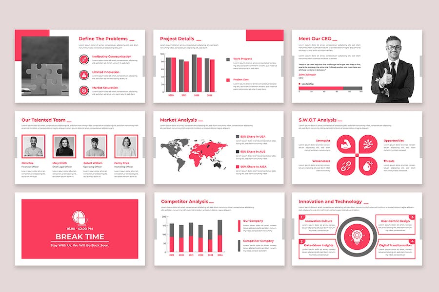 商业计划书项目融资PPT模板 - PPT派