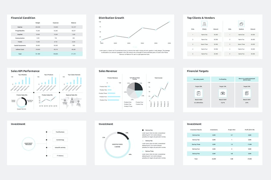 年度财务业绩报告PPT模板 - PPT派