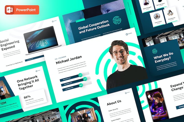 网络安全防护技术培训PPT模板 - PPT派