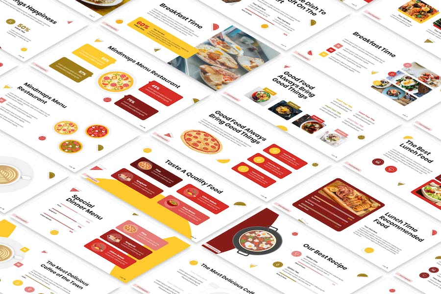 食物信息图表数据展示PPT模板 - PPT派