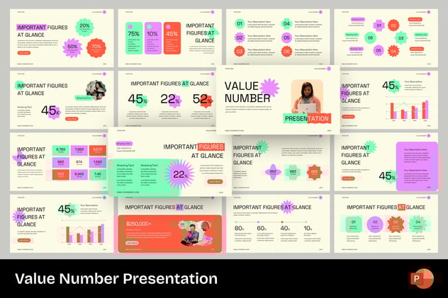 数值指标展示数据分析PPT模板 - PPT派