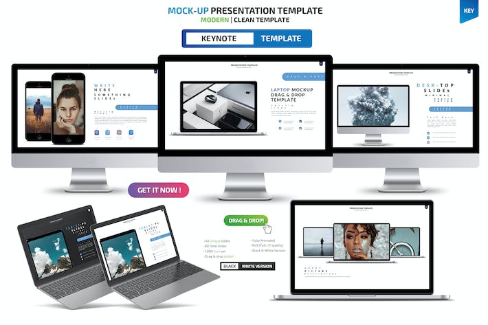 产品模型设计展示样机Keynote模板 - PPT派