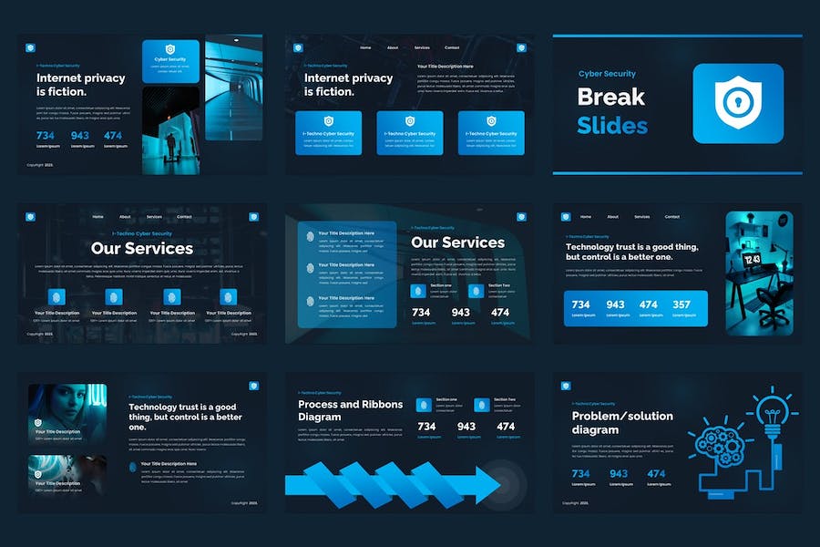 网络安全技术防护方案讲述Keynote模板 - PPT派