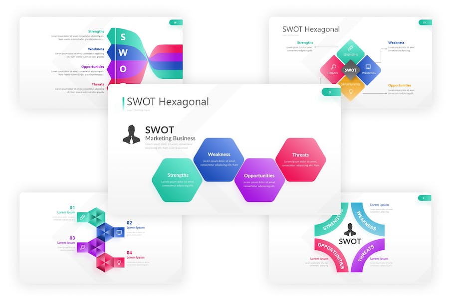 SWOT-信息图表-渐变-PowerPoint-模板 - PPT派