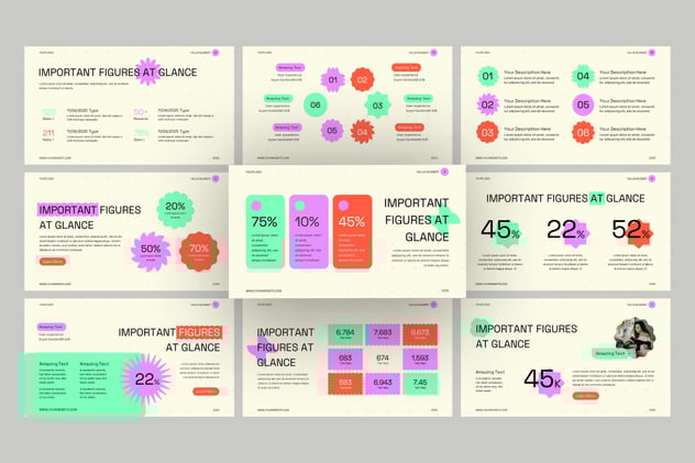 数值指标展示数据分析PPT模板 - PPT派
