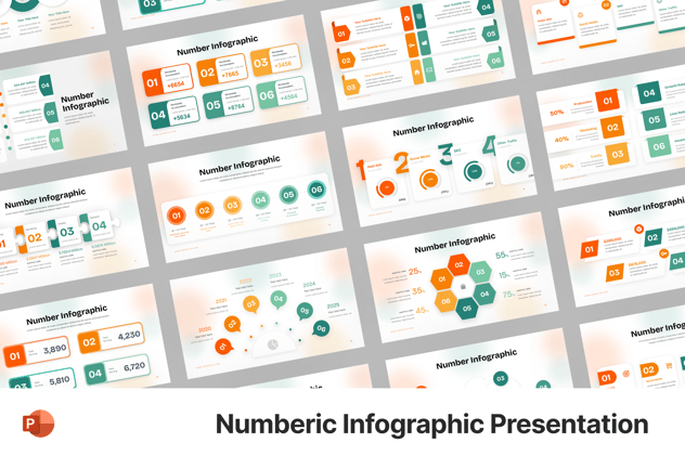 数字统计数据信息图形PPT模板 - PPT派