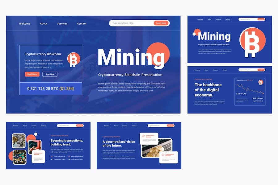 加密货币区块链应用讲述Keynote模板 - PPT派