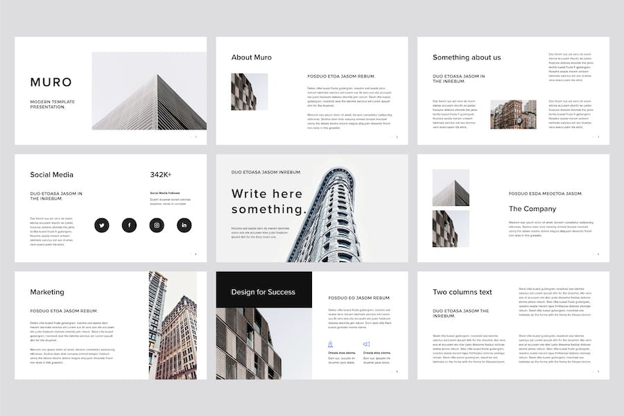 极简风格商务展示Keynote模板 - PPT派