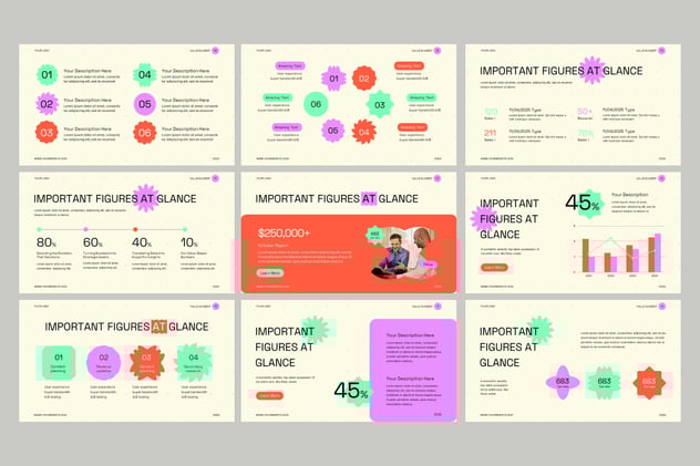 数值指标展示数据分析PPT模板 - PPT派