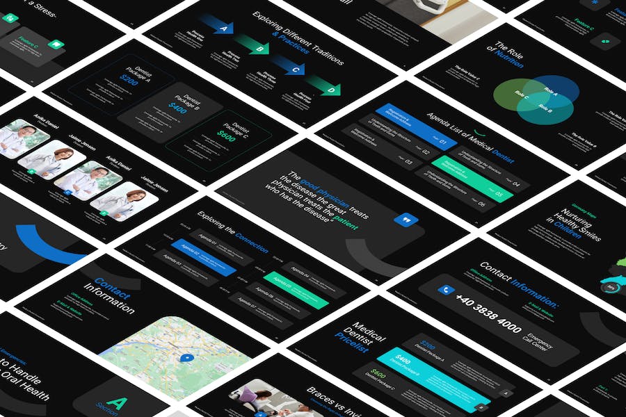 现代医疗牙科诊所服务推介PPT模板 - PPT派