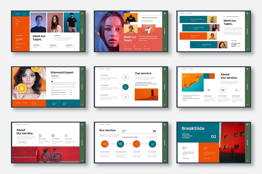 钻石几何图形商务企业营销方案展示Keynote模板 - PPT派