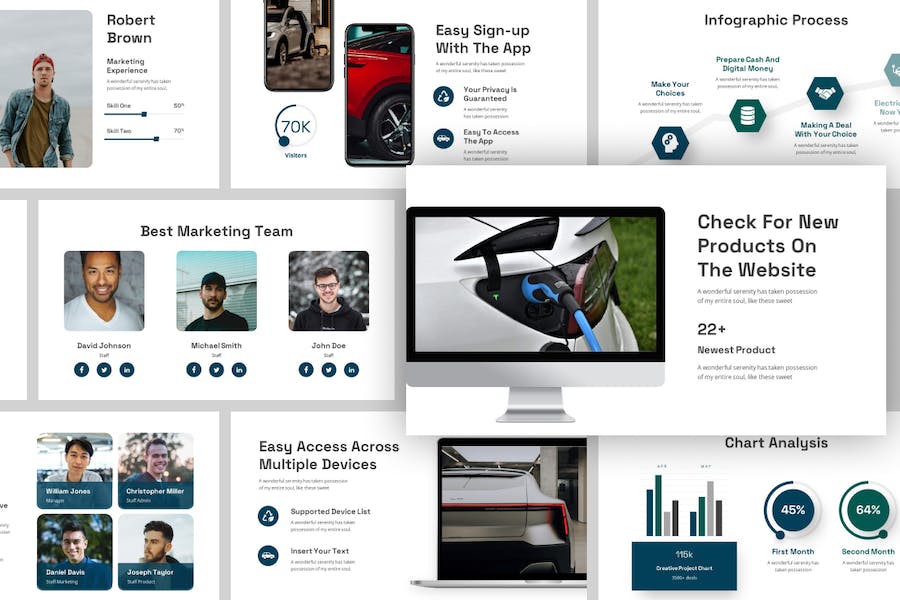 电动汽车新能源智能出行方案Keynote模板 - PPT派