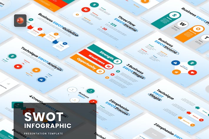 SWOT分析市场研究方案PPT模板 - PPT派