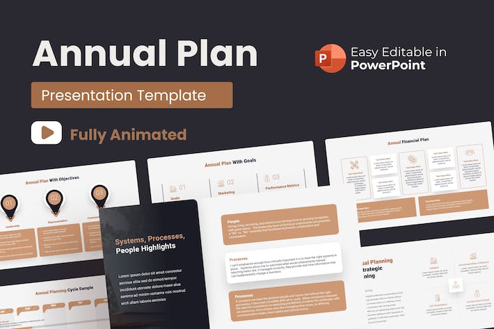 年度计划动画PowerPoint模板- PPT派