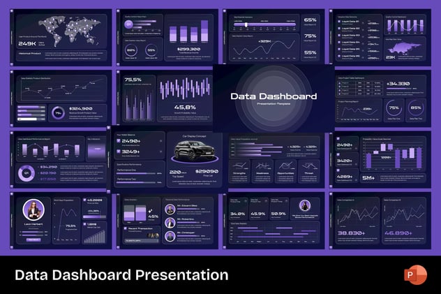 数据仪表板监控系统PPT模板 - PPT派