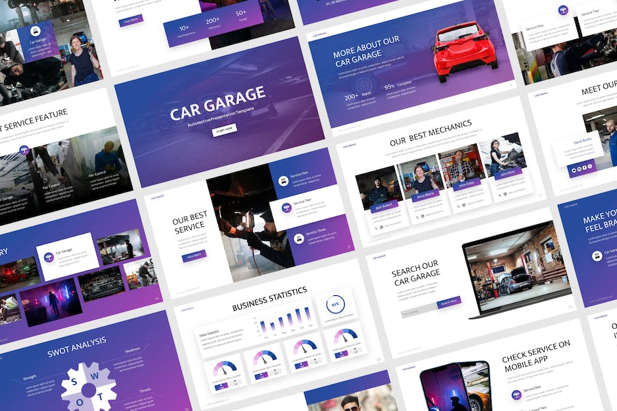 汽车修理厂维修保养服务运营Keynote模板 - PPT派