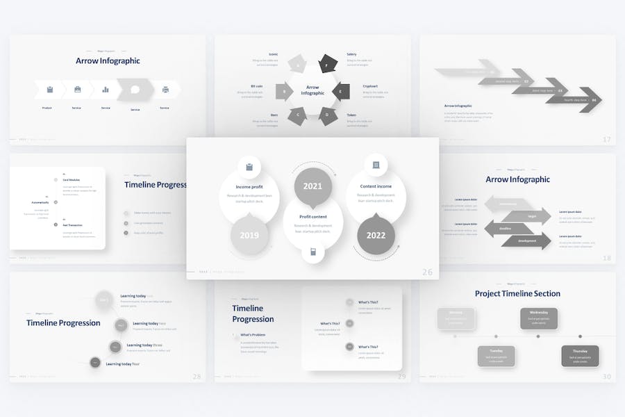 Arrow-timeline-infographic-powerpoint-template - PPT派