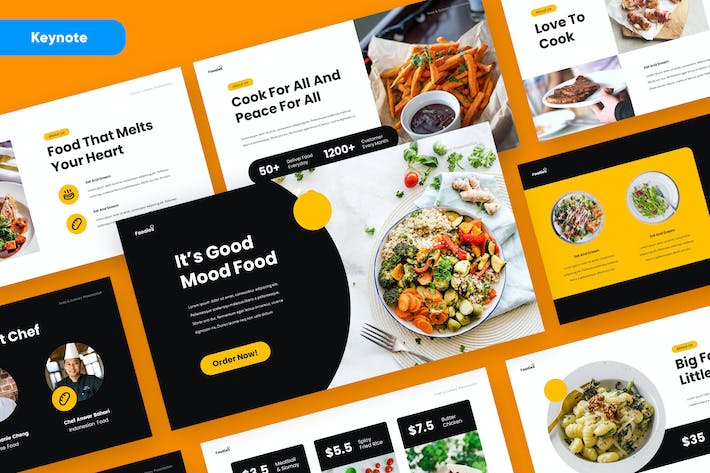 美食餐饮品牌推广宣传Keynote模板 - PPT派