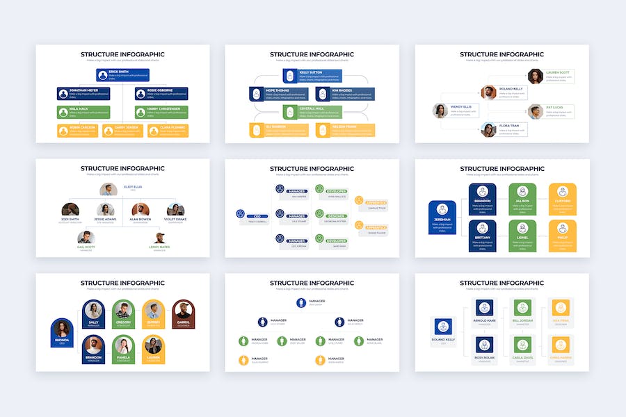 商业组织结构层级信息图形PPT模板 - PPT派