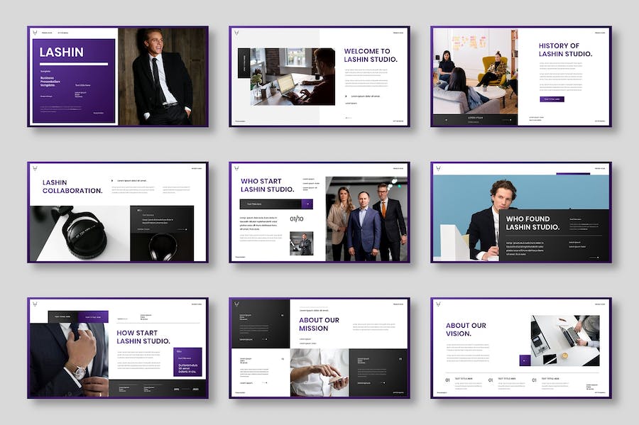 时尚商务企业品牌形象宣传PPT模板 - PPT派