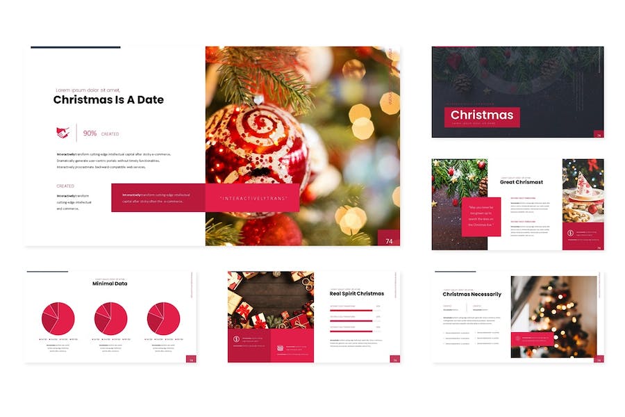 圣诞节主题展示设计PPT模板 - PPT派