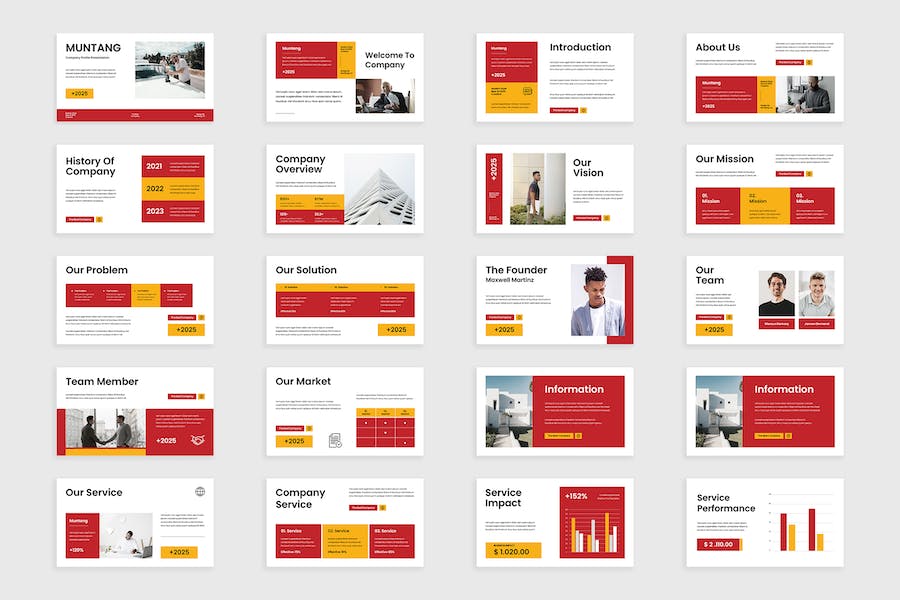 创意红白色调企业简介Keynote模板 - PPT派