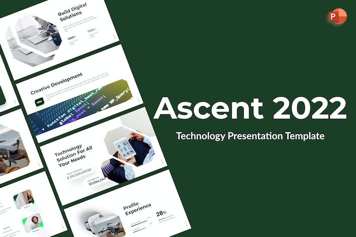 Ascent-2022-green-modern-technology-powerpoint - PPT派