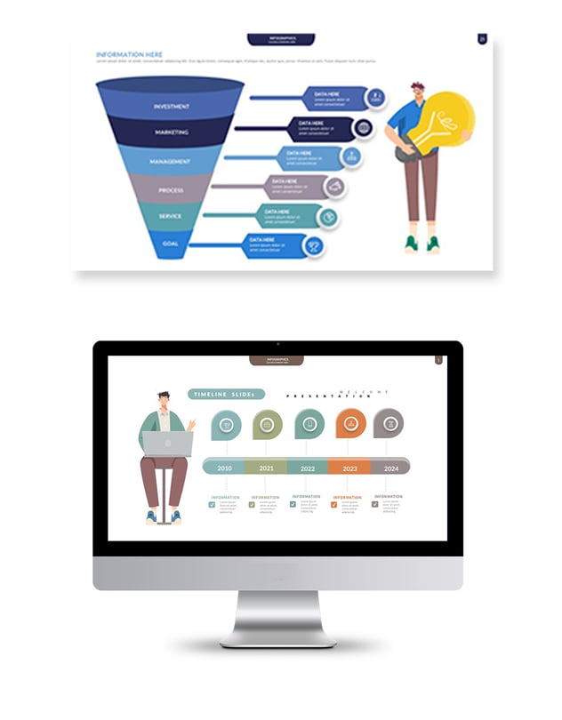 信息图形数据展示演讲PPT模板 - PPT派