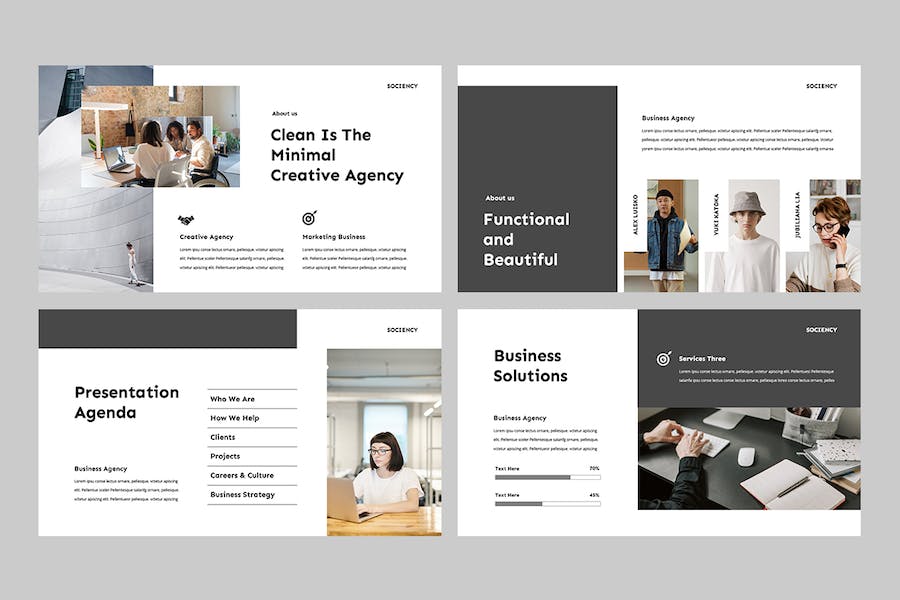 现代简约社交媒体商务推广PPT模板 - PPT派