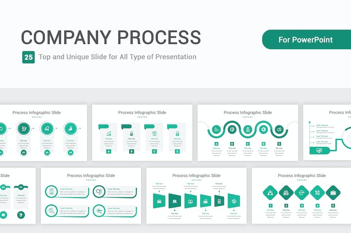 简洁公司流程图PPT模板 - PPT派