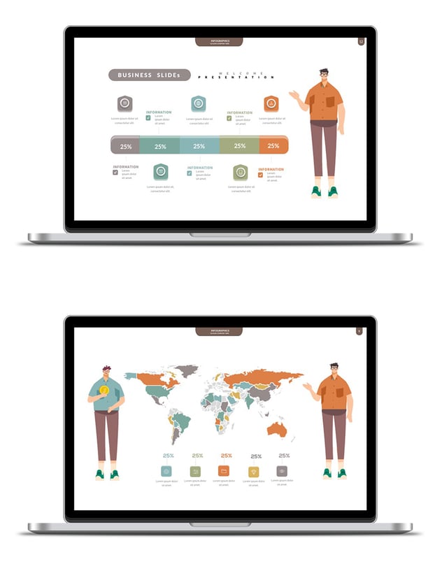 信息图形数据展示演讲PPT模板 - PPT派