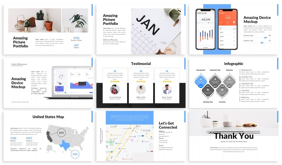 极简风格商务办公通用PPT模板 - PPT派