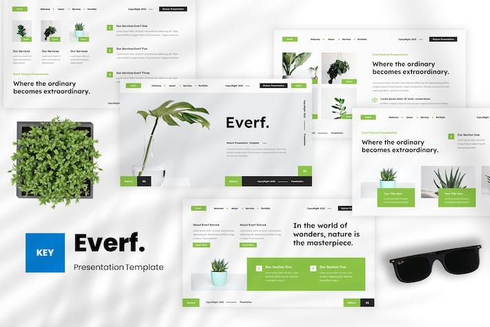 极简自然生态主题Keynote模板 - PPT派