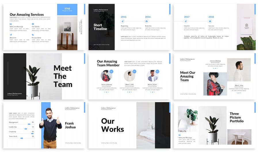 极简风格商务办公通用PPT模板 - PPT派