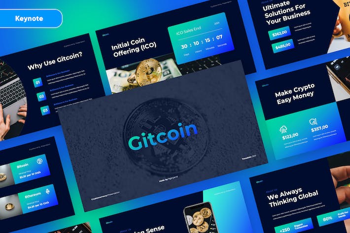 吉特币加密货币区块链投资Keynote模板 - PPT派
