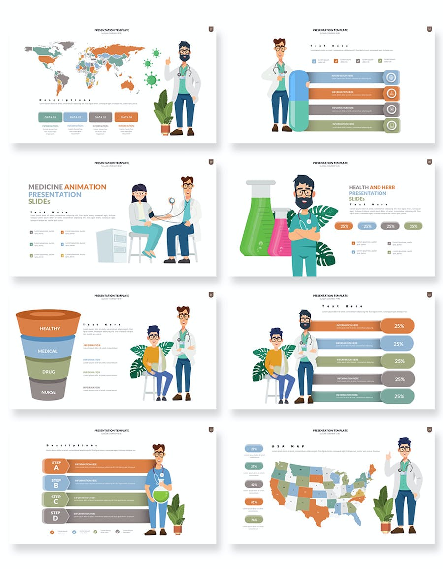 医疗保健专业方案展示PPT模板 - PPT派