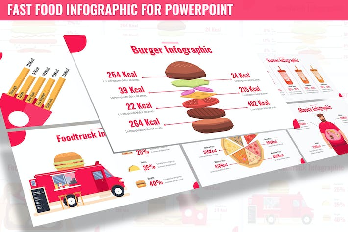 快餐分析信息图表PPT模板 - PPT派