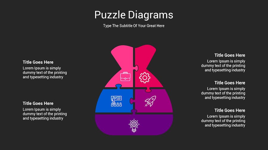 拼图创意展示问题分析图形Keynote模板 - PPT派
