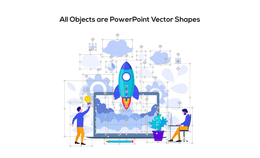 平面动画插画图表PPT模板 - PPT派