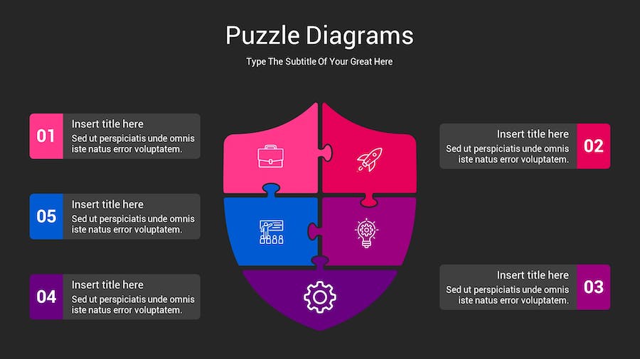 拼图创意展示问题分析图形Keynote模板 - PPT派
