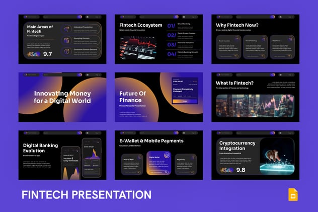 数字金融科技融资方案PPT模板 - PPT派