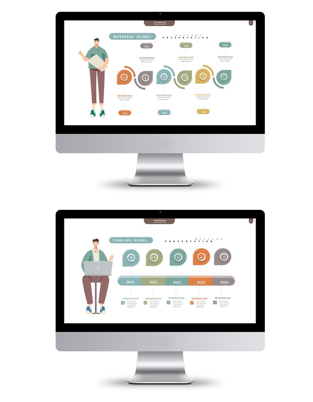 信息图形数据展示演讲PPT模板 - PPT派